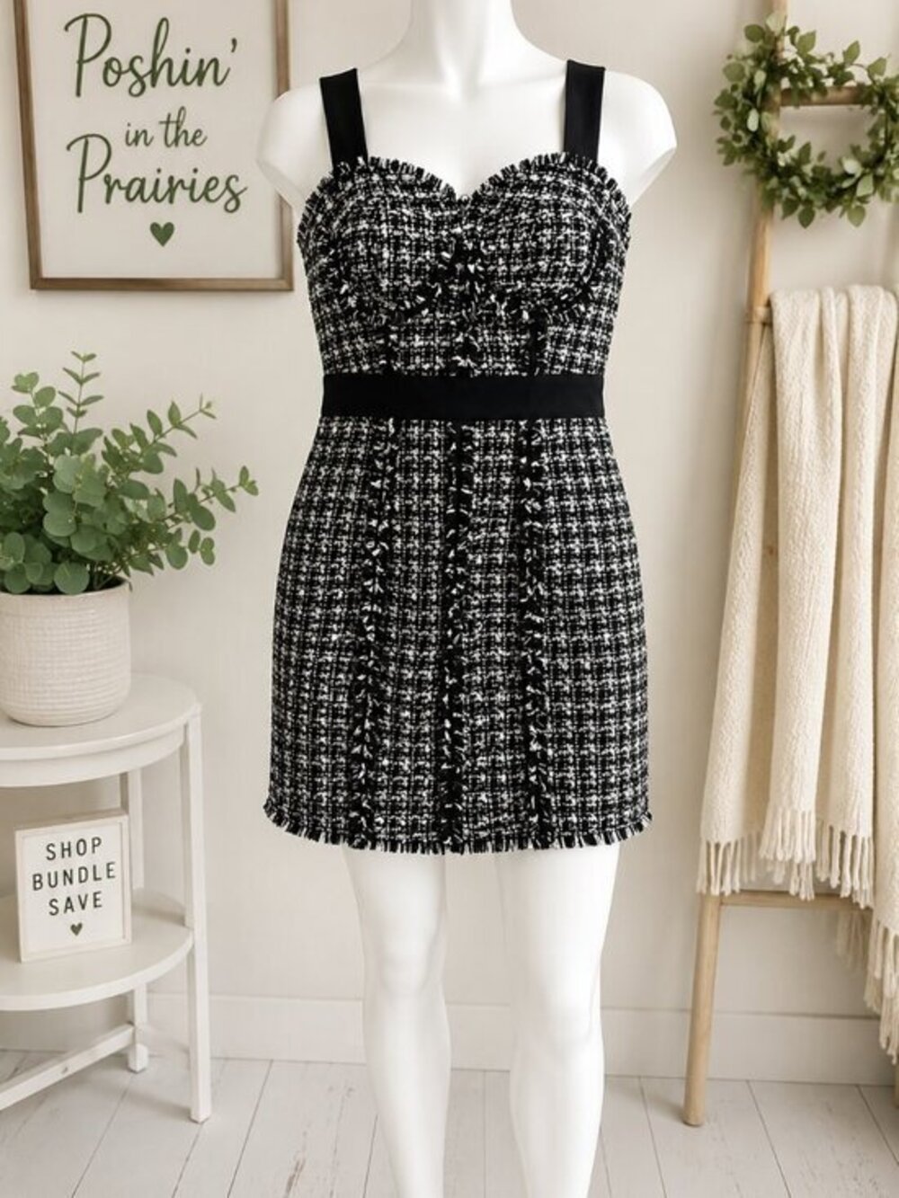 🖤 GUESS Black & White Tweed Dress 🖤 Size 1
